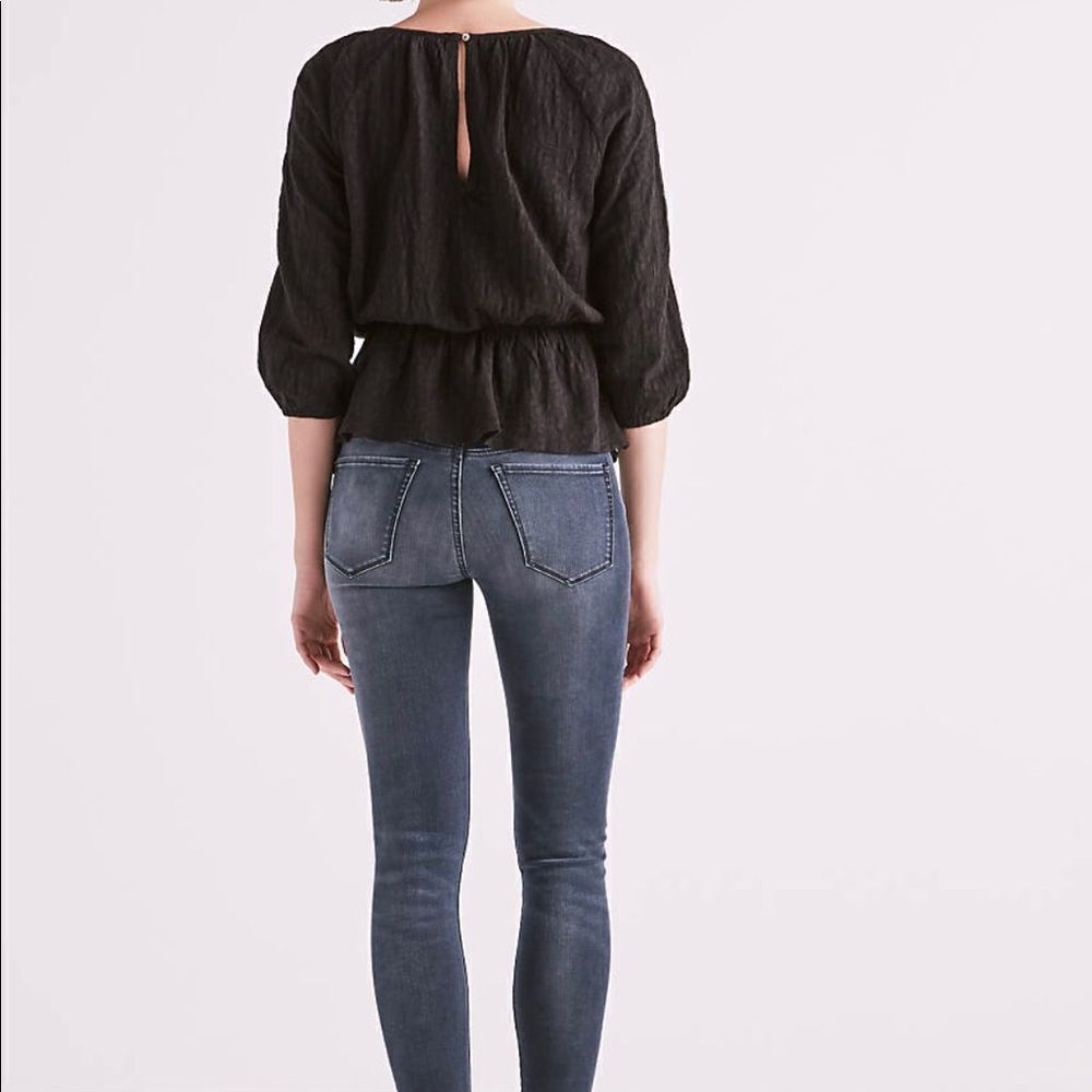 Lucky Brand Jacquard Cold Shoulder Top - Picture 3 of 8